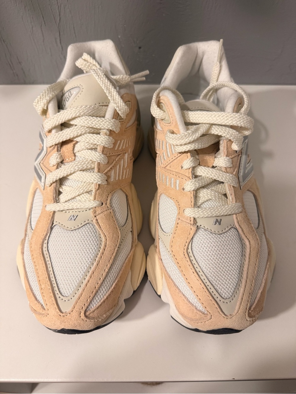 New Balance Women's Cream and Beige Chunky Sneakers - Picture 2 of 5